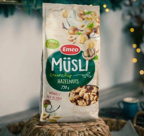 Мюслі Emco Hazelnuts з фундуком 750 г 2140030001 фото