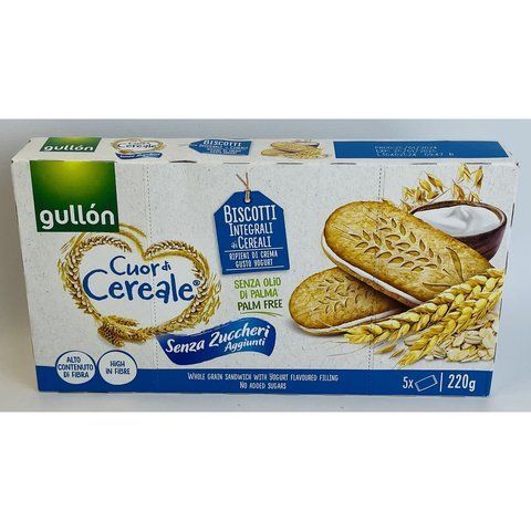 Печиво Gullon Cuor di Cereale (сендвіч з йогуртом) цільнозернове без цукру 220 г 2633511621 фото
